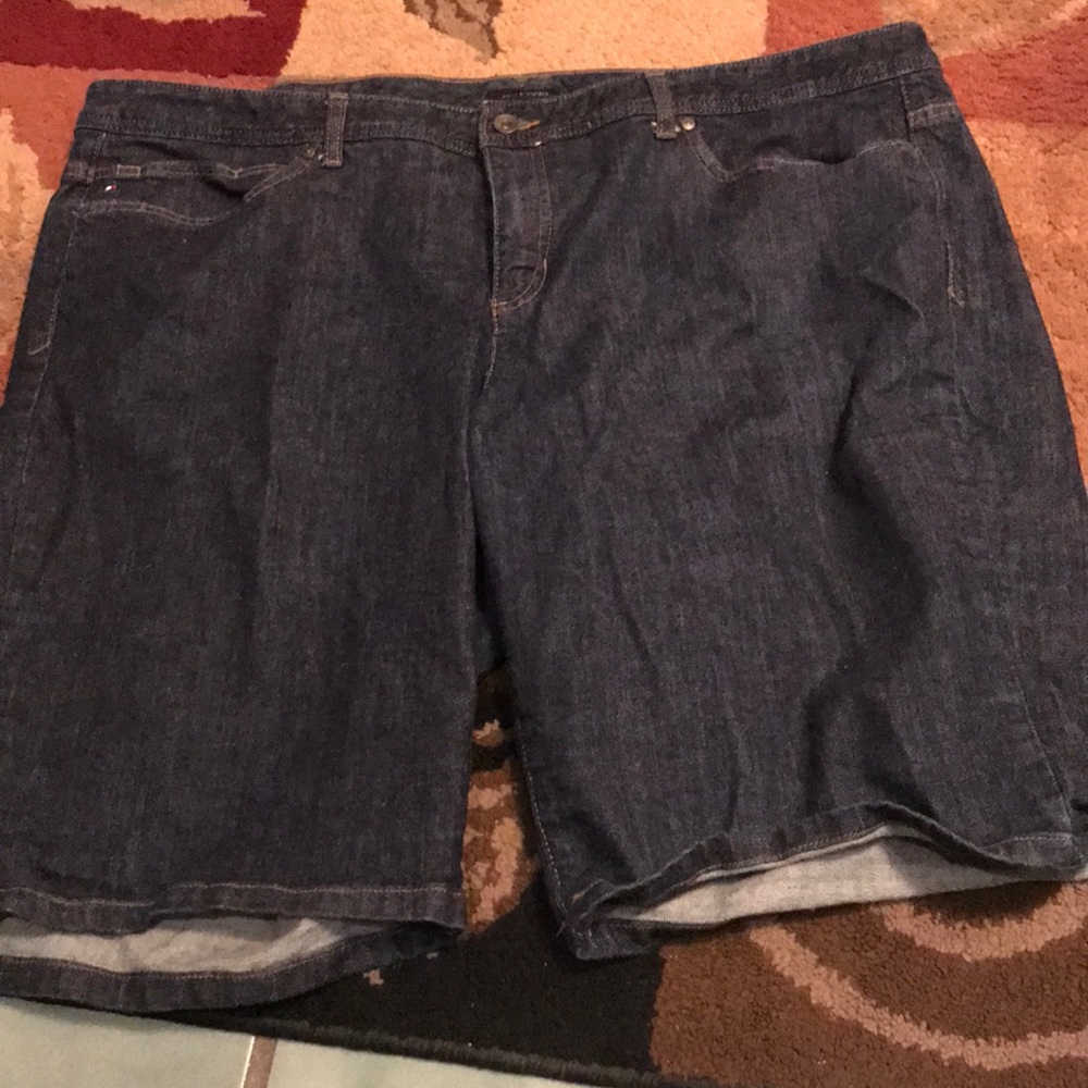 Women plus jean shorts